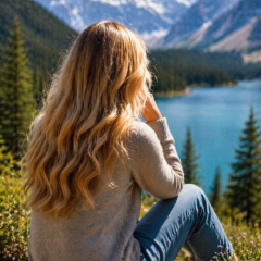 Contemplative moment by the lake portret 1000