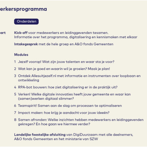 Schema medewerkersprgramma digiduurzaam