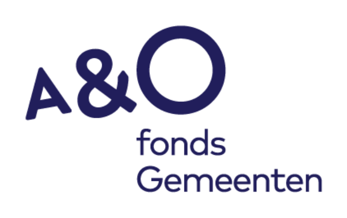 AO staand logo A&O fonds Gemeenten in donkerblauw