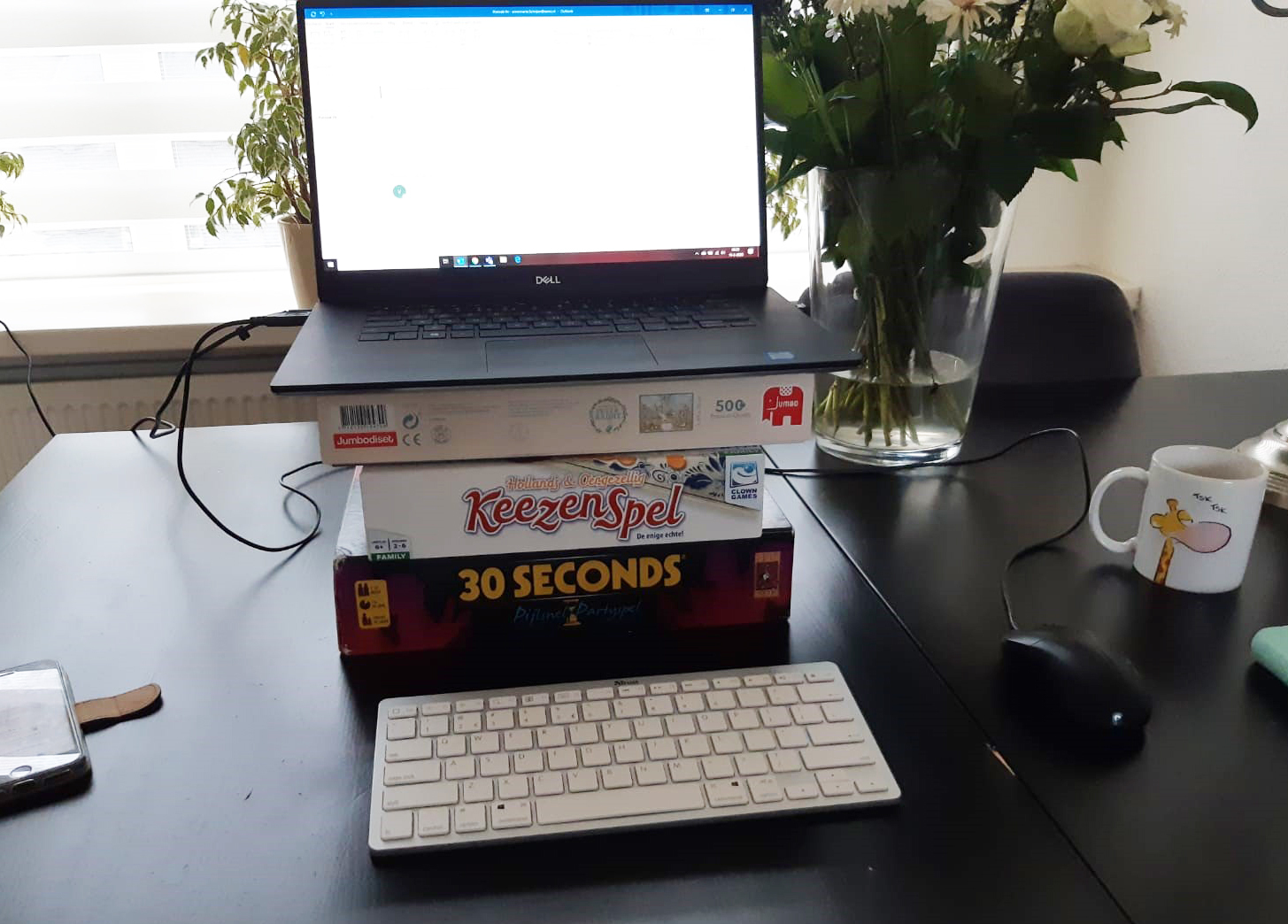 AO Thuiswerken Dozen onder laptop - vitaliteit