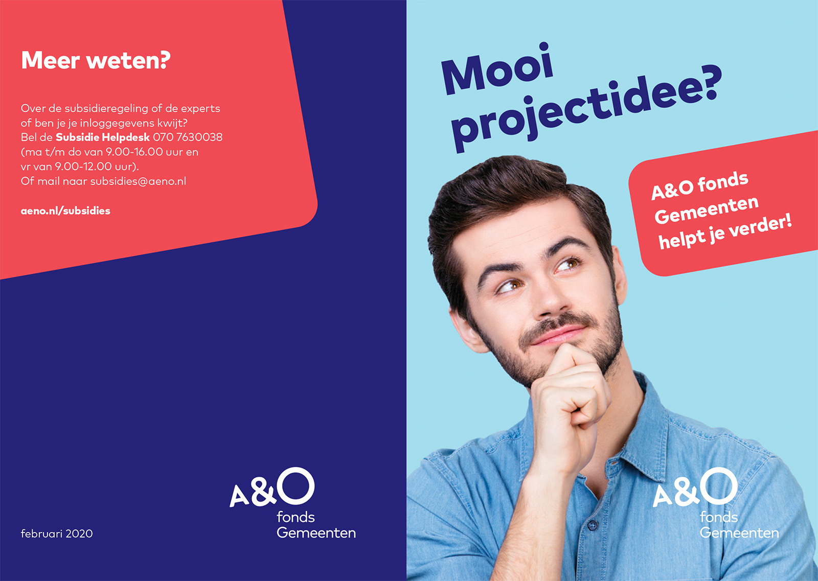 Folder Subsidie en Expertise 2020 Voorkant
